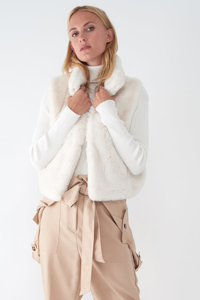 Ivory fur vest shop